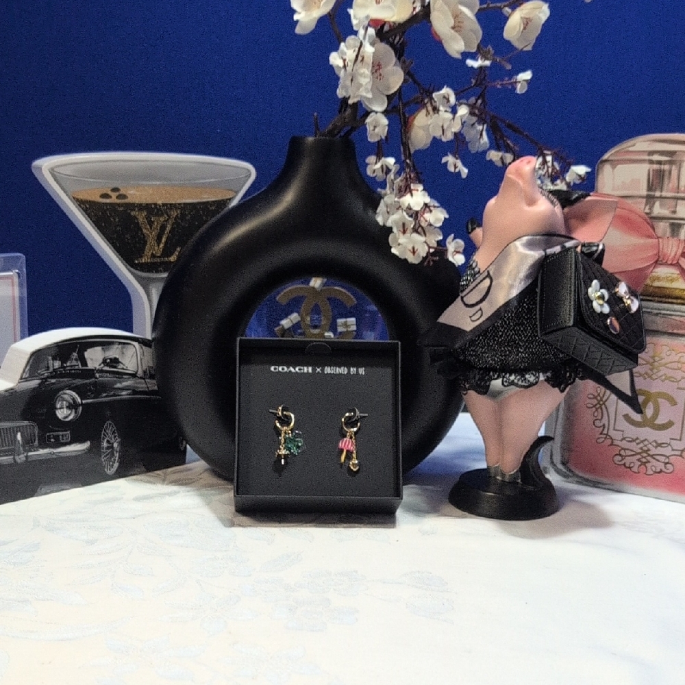 Coach X Observed By Us Huggie Earrings With Charms - NEW!